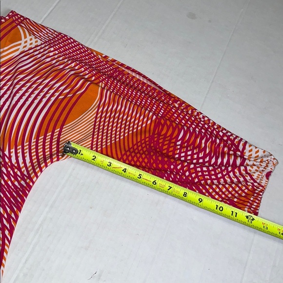 Calvin Klein Size 10 Abstract Print Dress Pink Slit Sleeve Work Party Retro - Picture 8 of 10